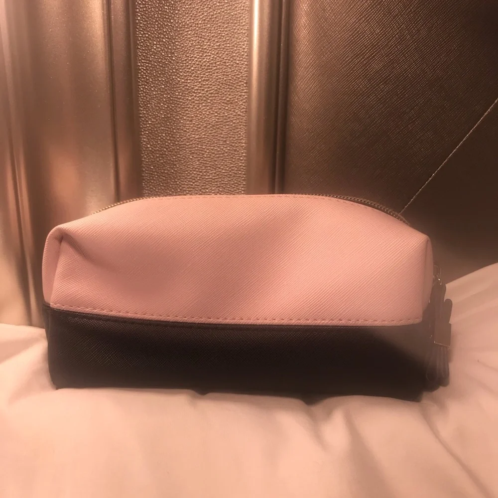 Victoria's Secret Pink and Black Bow Cosmetic Pouch